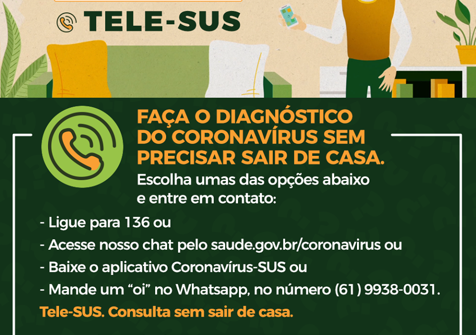 O Ministério da Saúde lançou o Telesus para fazer diagnósticos do corona vírus